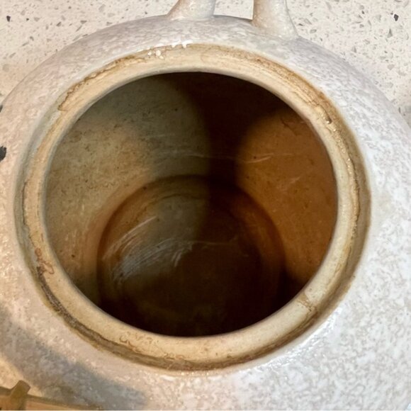 Vintage 80s Japanese OMC Otagiri Ceramic Teapot 2 Teacups Set w Rattan Handle - Picture 5 of 9